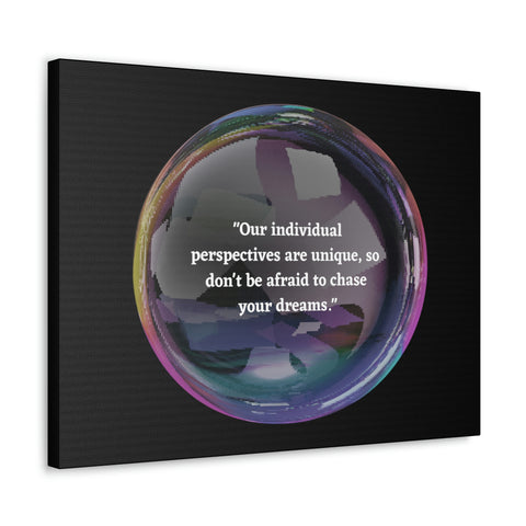 Image of Canvas Wall Decor | House Decor | Inspirational Wall Arts | Bubble Design "Our individual perspectives are unique, chase your dreams."-FrenzyAfricanFashion.com