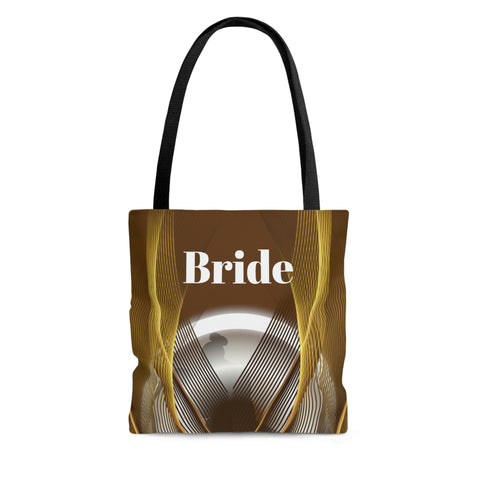 Image of Bride Tote | Brown Pattern Women Shoulder Bag | Practical Wedding Gift for Her | Bridal Shower Gift | Women Engagement | Bride to be Handbag-FrenzyAfricanFashion.com
