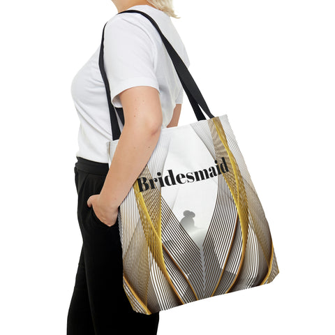 Image of Custom Bridesmaids Gift White Tote | Practical Wedding Gift | Bridal Shower | Women Engagement Bridal Team Handbag-FrenzyAfricanFashion.com