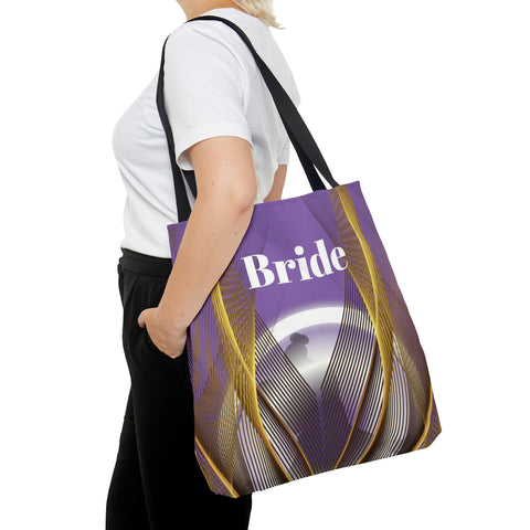 Image of Purple Bridal Tote | Custom Bridal Shower Gift Bag | Wedding Handbag | Gift For Bride | Beach Wedding Shoulder Bag-FrenzyAfricanFashion.com