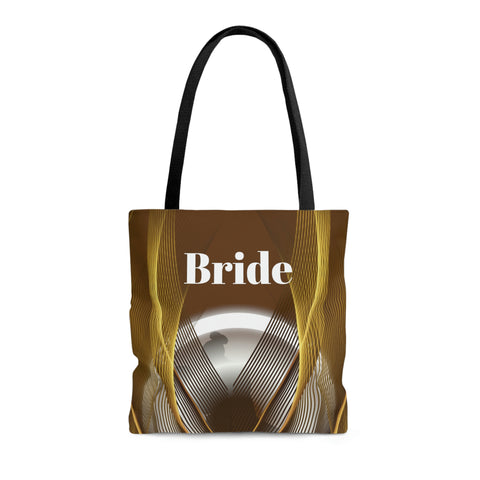 Image of Bride Tote | Brown Pattern Women Shoulder Bag | Practical Wedding Gift for Her | Bridal Shower Gift | Women Engagement | Bride to be Handbag-FrenzyAfricanFashion.com