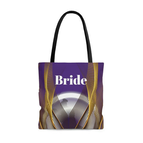 Image of Purple Bridal Tote | Custom Bridal Shower Gift Bag | Wedding Handbag | Gift For Bride | Beach Wedding Shoulder Bag-FrenzyAfricanFashion.com