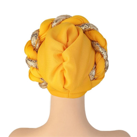 Image of Braided Twisted turbans Headwrap chemo Cap-FrenzyAfricanFashion.com