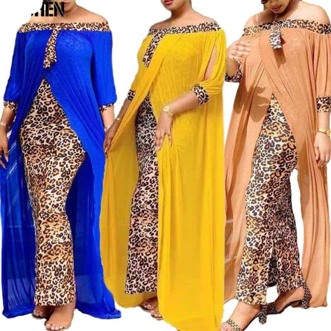 Image of Spring Summer Dresses Beautiful 2in 1 Leopard Loose Bodycon Women Maxi Dress-FrenzyAfricanFashion.com