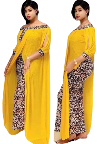 Image of Josy 2 in 1 Leopard Maxi Print Dress-FrenzyAfricanFashion.com