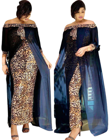 Image of Josy 2 in 1 Leopard Maxi Print Dress-FrenzyAfricanFashion.com