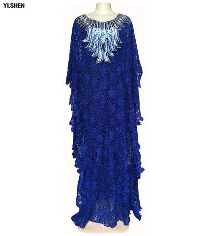 Image of Boubou Party African dress women Dashiki lace beaded embroidery-FrenzyAfricanFashion.com