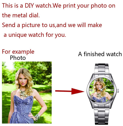 Image of Custom photo watch face Printing Wristwatch Customized Gift For lovers-FrenzyAfricanFashion.com
