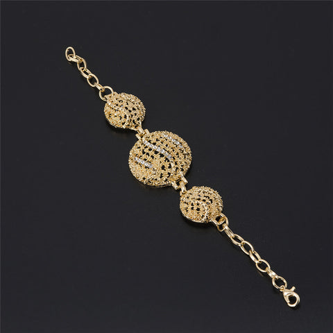 Image of Lorna Designs African Gold Beads women Dubai jewelry sets necklace Earrings Set-FrenzyAfricanFashion.com