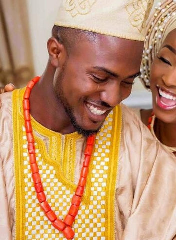 Image of Genuine Coral African Beads Necklace-FrenzyAfricanFashion.com