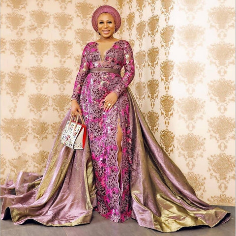 Image of Embroidery Sequins Organza French Mesh Net Sequence Lace Fabric Africa Nigeria Party-FrenzyAfricanFashion.com