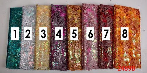 Image of Embroidery Sequins Organza French Mesh Net Sequence Lace Fabric Africa Nigeria Party-FrenzyAfricanFashion.com