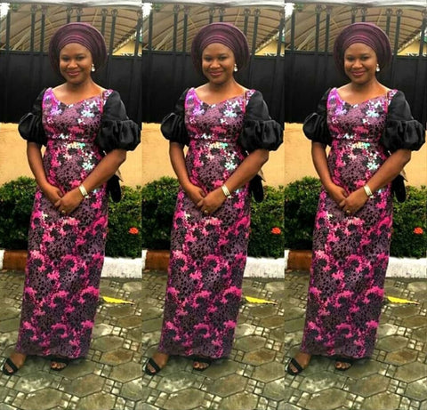 Image of Embroidery Sequins Organza French Mesh Net Sequence Lace Fabric Africa Nigeria Party-FrenzyAfricanFashion.com