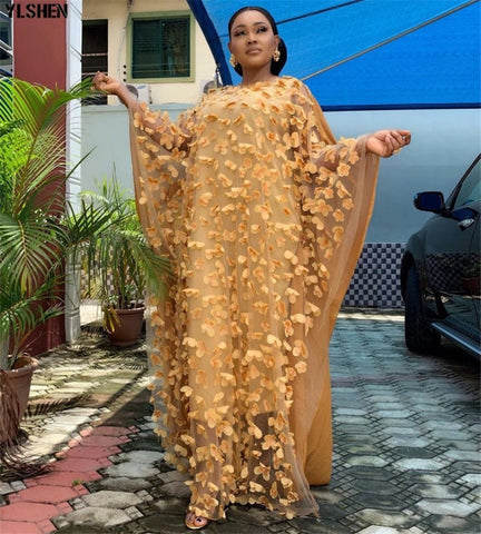 Image of Boubou Party African dress women Dashiki lace beaded embroidery-FrenzyAfricanFashion.com