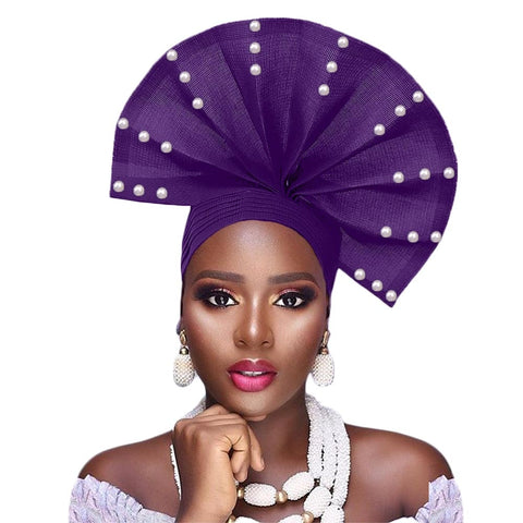 Image of Auto Gele fan Shape Headwear-FrenzyAfricanFashion.com