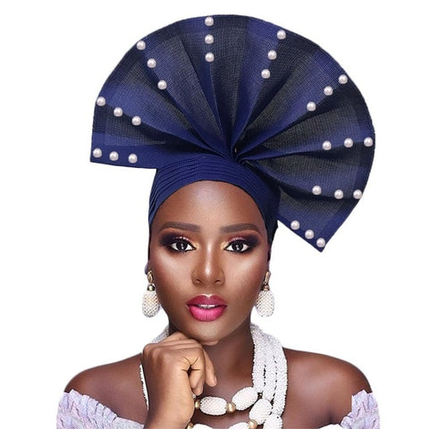 Image of Auto Gele fan Shape Headwear-FrenzyAfricanFashion.com
