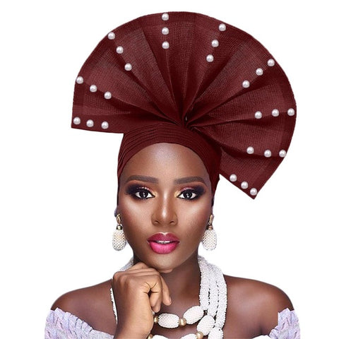 Image of Auto Gele fan Shape Headwear-FrenzyAfricanFashion.com
