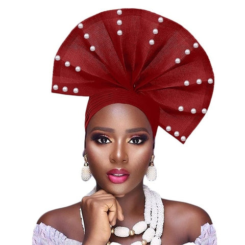 Image of Auto Gele fan Shape Headwear-FrenzyAfricanFashion.com