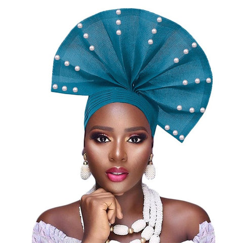 Image of Auto Gele fan Shape Headwear-FrenzyAfricanFashion.com