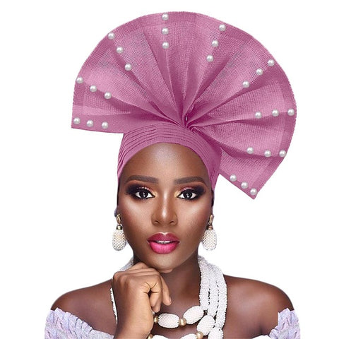 Image of Auto Gele fan Shape Headwear-FrenzyAfricanFashion.com