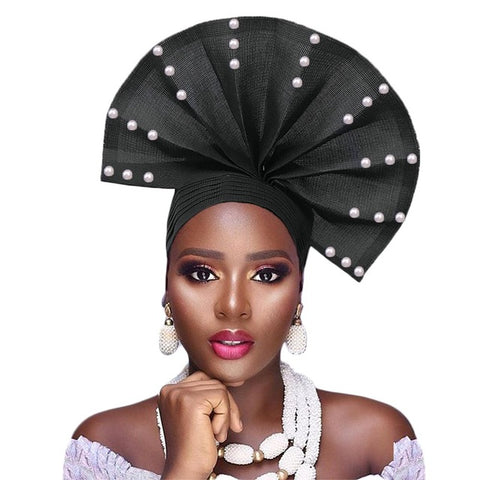 Image of Auto Gele fan Shape Headwear-FrenzyAfricanFashion.com