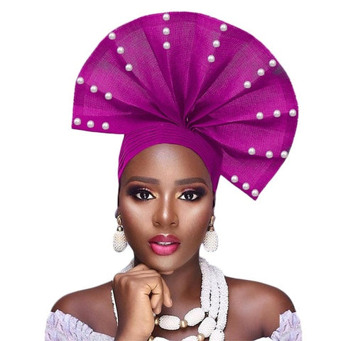 Image of Auto Gele fan Shape Headwear-FrenzyAfricanFashion.com