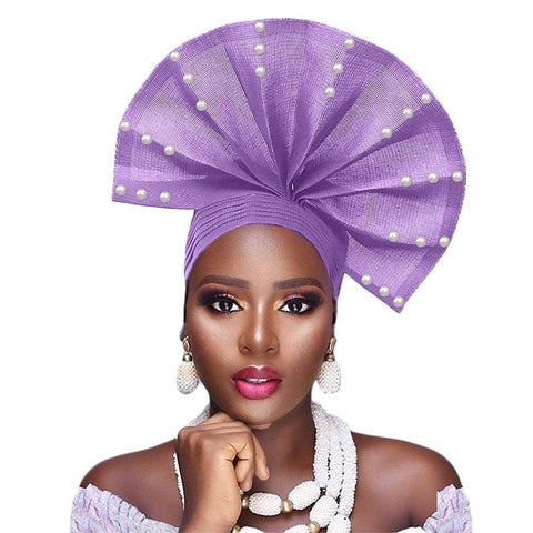 Image of Auto Gele fan Shape Headwear-FrenzyAfricanFashion.com