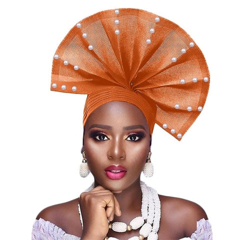 Image of Auto Gele fan Shape Headwear-FrenzyAfricanFashion.com