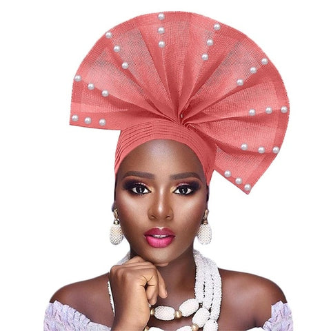 Image of Auto Gele fan Shape Headwear-FrenzyAfricanFashion.com