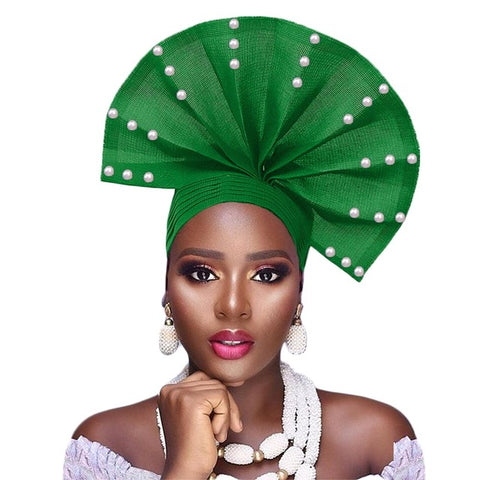 Image of Auto Gele fan Shape Headwear-FrenzyAfricanFashion.com