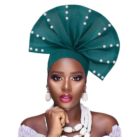 Image of Auto Gele fan Shape Headwear-FrenzyAfricanFashion.com