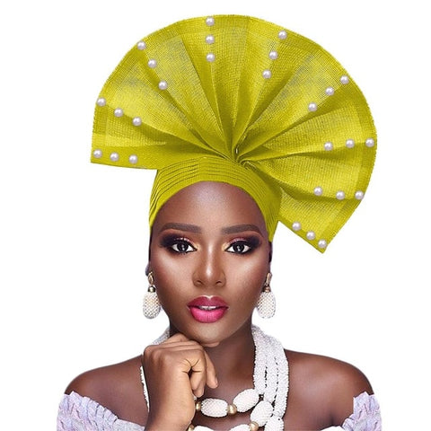 Image of Auto Gele fan Shape Headwear-FrenzyAfricanFashion.com
