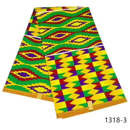 Image of Kente Wax Fabric Design 6 Yards-FrenzyAfricanFashion.com