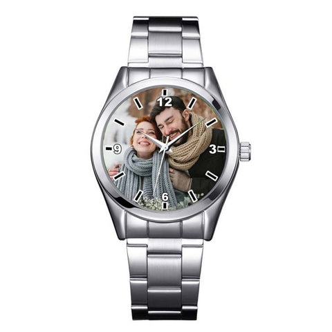 Image of Custom photo watch face Printing Wristwatch Customized Gift For lovers-FrenzyAfricanFashion.com
