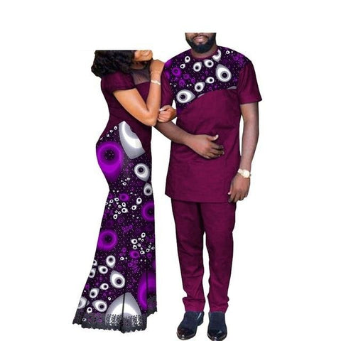 Image of African Couples Clothing Matching Set Green-FrenzyAfricanFashion.com