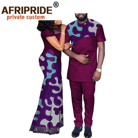Image of African Couples Clothing Matching Set Green-FrenzyAfricanFashion.com