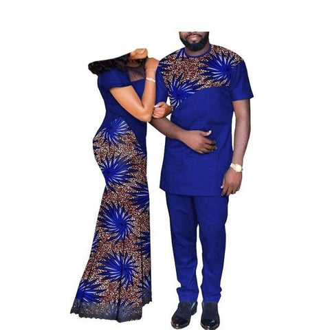 Image of African Couples Clothing Matching Set Green-FrenzyAfricanFashion.com