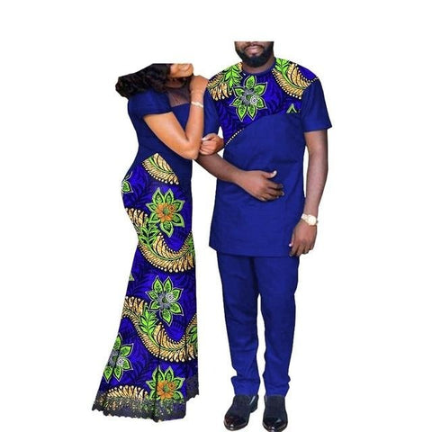 Image of African Couples Clothing Matching Set Green-FrenzyAfricanFashion.com