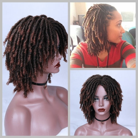 Image of Short Dreadlock Ombre Braiding Crochet Twist Hair Wig-FrenzyAfricanFashion.com