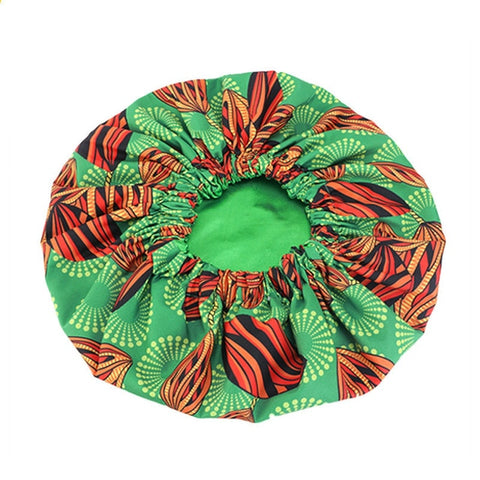 Image of Ankara Pattern Satin Lined Bonnet Women Long Ribbon Headwrap-FrenzyAfricanFashion.com