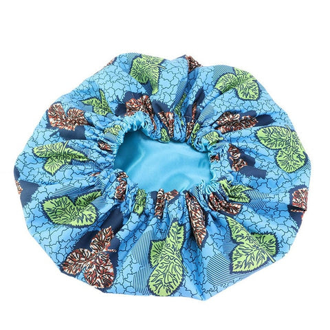 Image of Ankara Pattern Satin Lined Bonnet Women Long Ribbon Headwrap-FrenzyAfricanFashion.com