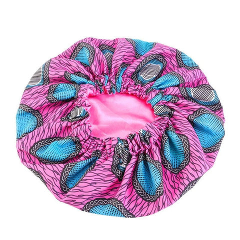 Image of Ankara Pattern Satin Lined Bonnet Women Long Ribbon Headwrap-FrenzyAfricanFashion.com