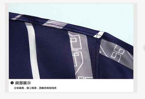 Image of Male Silk Long Sleeve Striped Shirts-FrenzyAfricanFashion.com