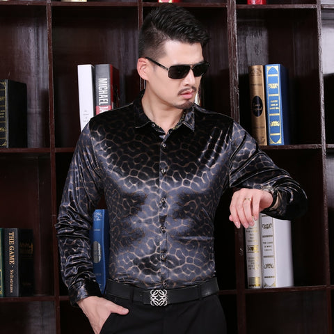 Image of Fashion Velvet Shirt Long Sleeve Plaid-FrenzyAfricanFashion.com