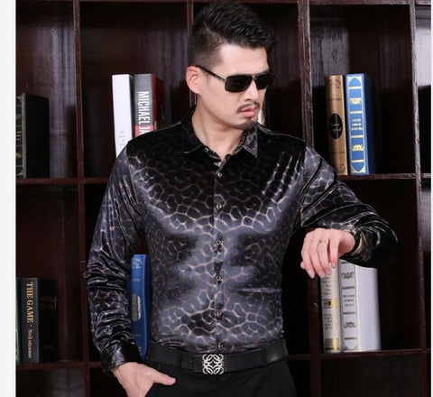 Image of Fashion Velvet Shirt Long Sleeve Plaid-FrenzyAfricanFashion.com