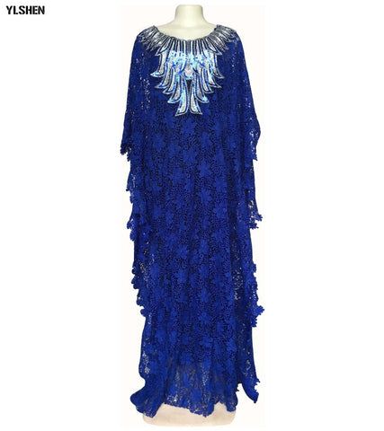 Image of Boubou Party African dress women Dashiki lace beaded embroidery-FrenzyAfricanFashion.com