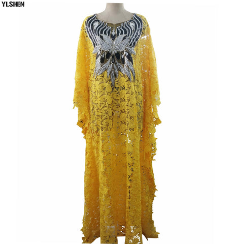 Image of Boubou Party African dress women Dashiki lace beaded embroidery-FrenzyAfricanFashion.com