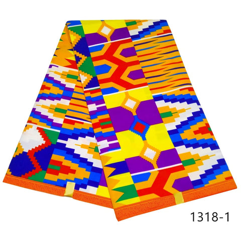 Image of Kente Wax Fabric Design 6 Yards-FrenzyAfricanFashion.com