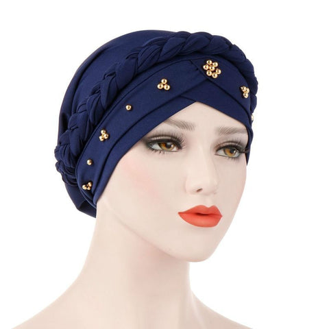 Image of Women's Braided Head Wrap Turban Hat Chemo Cap-FrenzyAfricanFashion.com