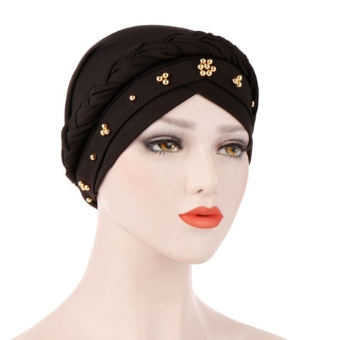 Image of Women's Braided Head Wrap Turban Hat Chemo Cap-FrenzyAfricanFashion.com